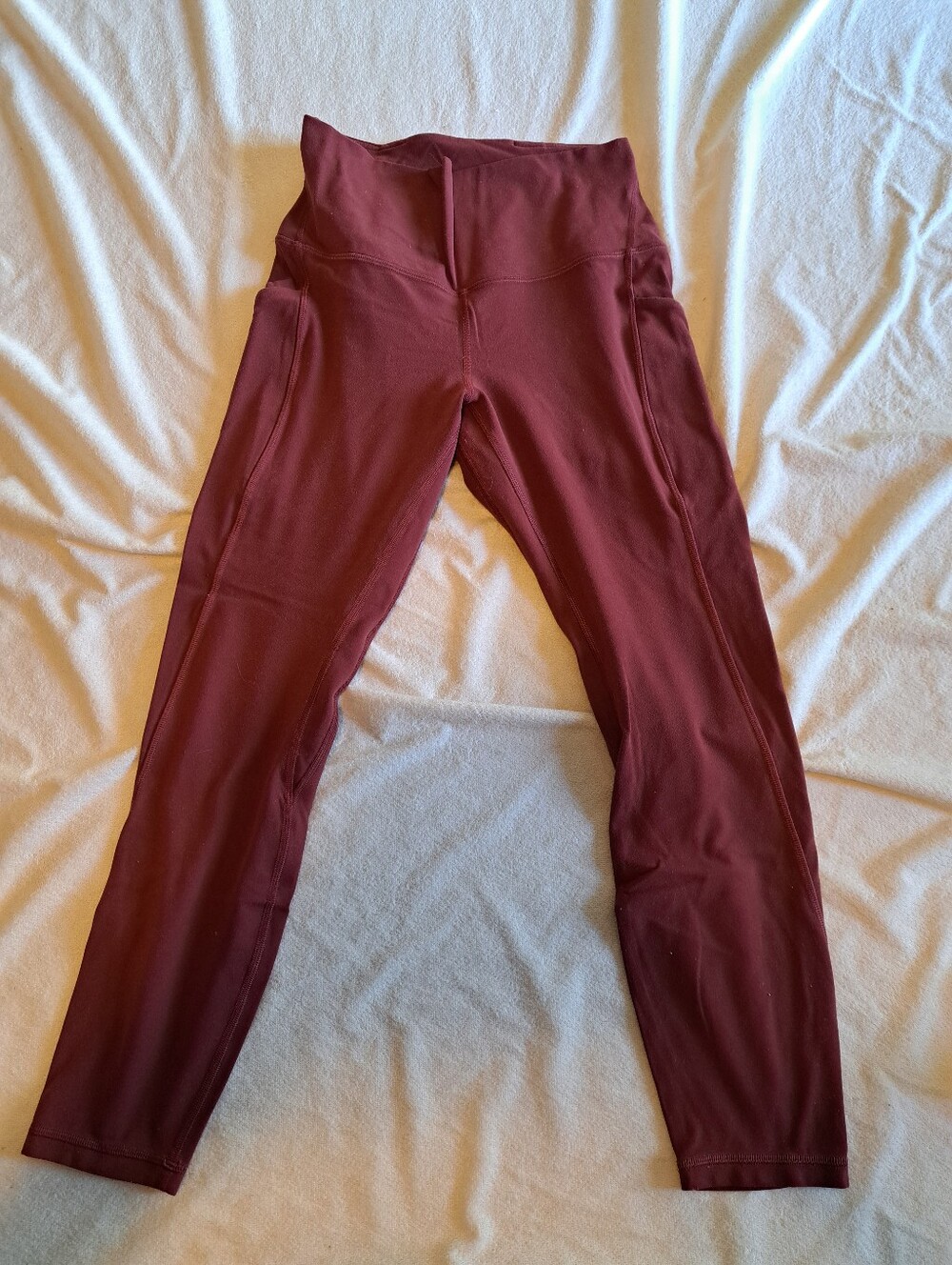 High-Waist Burgundy Leggings
